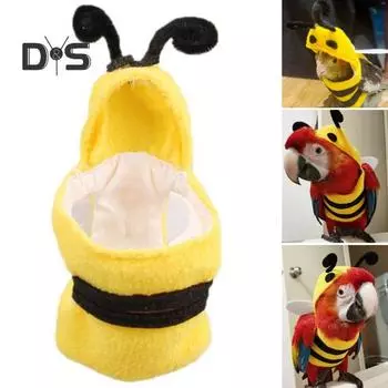 Костюм птицы для попугаев Толстовки в форме пчелы Костюм для косплея птиц Одежда для маленьких животных для попугаев Африканские жако Попугай Корелла S