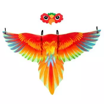 Костюм птицы-попугая-крылья для детей с повязками на голову в виде птицы для мальчиков и девочек, накидка-орел на вечеринку в честь Хэллоуина, подарки as the picture