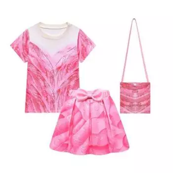 Костюм розовой принцессы-ведьмы для девочек, платье для косплея с шапкой, перчатками, очками, чулками, легкий костюм для вечеринок на Хэллоуин 110cm розовый