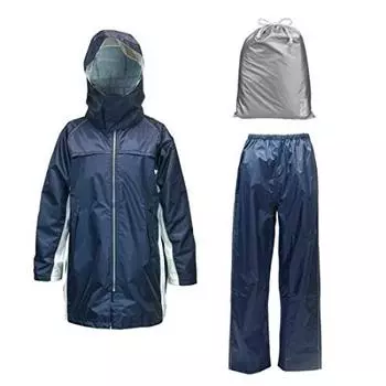 Костюм-рюкзак, дождевик, комплект из верхней и нижней части, дождевик с вращающимся капюшоном, для студентов, влагостойкий, дышащий, водонепроницаемый AETONYX [AETONYX] AX-95 тёмно-синий