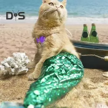 Костюм Русалки для питомца, наряд русалки, милый костюм в форме русалки, одежда с рыбьим хвостом, стильная одежда для кошек S розовый