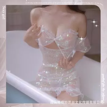 Костюм русалки-феи, фантазийное эротическое нижнее белье для взрослых, сексуальная униформа, юбка в горошек на бедрах 4 one size fits all