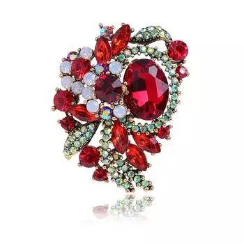 Костюм с брошью-булавкой, ретро-сплавная полая брошь в виде цветка, инкрустированная бриллиантами, одна часть отправлена от имени других лиц.