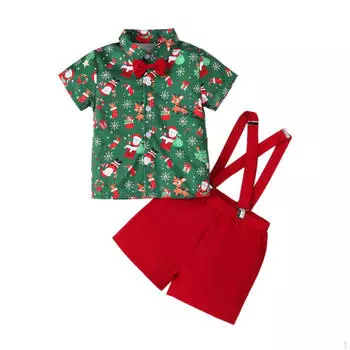 Костюм с галстуком-бабочкой для мальчиков на выступление в честь Нового года Short Sleeve Clip S