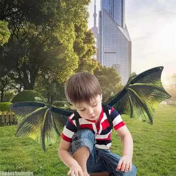 Костюм с крыльями, магическое светодиодное крыло, косплей, наряд для мальчиков, вечеринка на Хэллоуин, дети, кошки, собаки, электрические динозавры