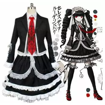 Костюм Селестии Люденберг из Danganronpa Dangan Ronpa Косплей Костюм на Хэллоуин M