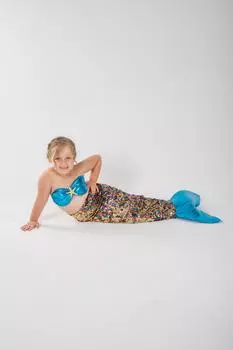 Костюм синей русалки с хвостом