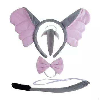 Костюм слона, обруч для волос, вечеринка на Хэллоуин, мультяшный наряд, головной убор, косплей для маскарада