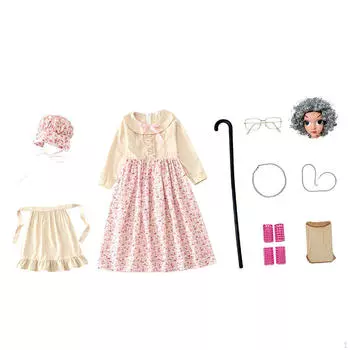 Костюм старой леди для детей, одежда для сценического шоу, ролевых игр, карнавала 110cm