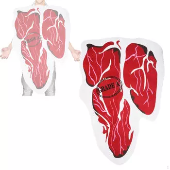 Костюм стейка, карнавальный костюм, мясной наряд на день рождения, Хэллоуин, праздничные аксессуары