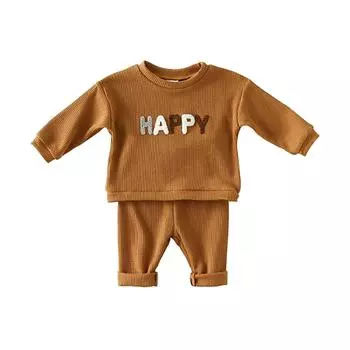 Костюм-толстовка для мальчиков, детская одежда, костюм из двух частей 100 коричневый