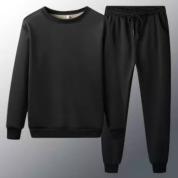 Костюм-тройка из искусственного овечьего флиса, свитер, кардиган, брюки, теплый утепленный свободный спортивный костюм с капюшоном на осень и зиму XS