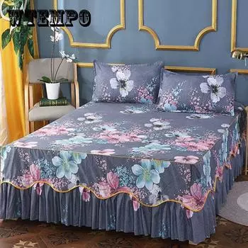 Костюм-тройка, юбка-кровать, осень-зима, большая кровать Simmons, постельное белье, 1 простыня + 2 наволочки, покрывало для дома, принцесса 150*200cm