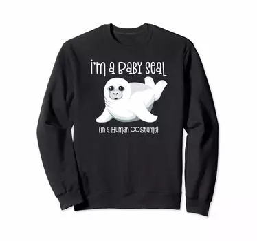 Костюм тюленя, милый, забавный, свитшот с рисунком тюленя