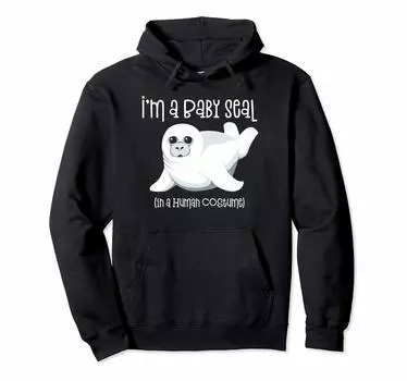 Костюм тюленя с милым забавным графическим принтом и толстовкой с капюшоном