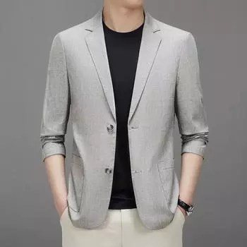 Костюм Весна и Лето Тонкий Мужской Повседневный Костюм Корейский Стиль M