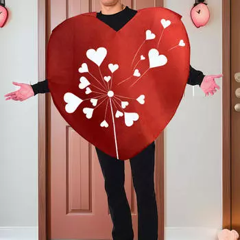 Костюм в форме сердца на День святого Валентина для взрослых, топы, красная одежда для подарков на День святого Валентина Style A