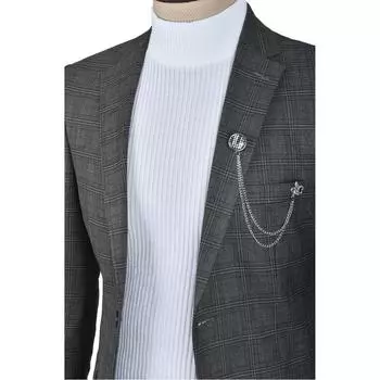 Костюм в клетку из двух предметов DeepSEA с двойными пуговицами и двойными разрезами 2300274