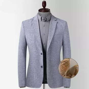 Костюм весна и лето тонкий мужской повседневный костюм тонкий разрез маленький костюм льняной пиджак для мужчин M