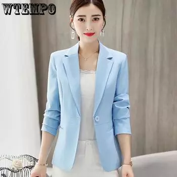 Костюм женский весна и осень дамы профессиональный дикий костюм с длинными рукавами тонкий короткий пальто XXL