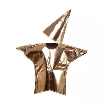 Костюм Золотой Звезды Рождественский Подарок на Вечеринку, День Рождения, Карнавал Hood Kids XL