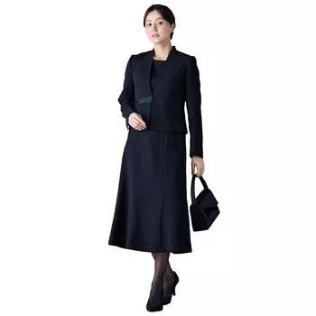 Костюмное платье черное [Maison Comfy] комплект, формальное, женское [расклешенного типа] (01)