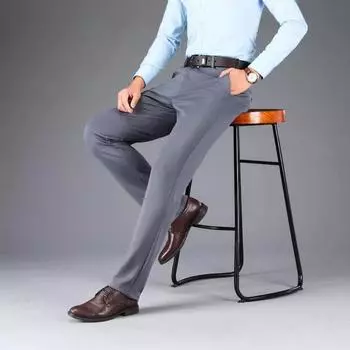 Костюмные брюки мужские брюки летние тонкие свободные костюмные брюки стрейч папины брюки с глубоким шаговым швом большие размеры костюмные брюки 29
