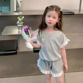 Костюмы для девочек, темпераментная корейская детская одежда в корейском стиле 140