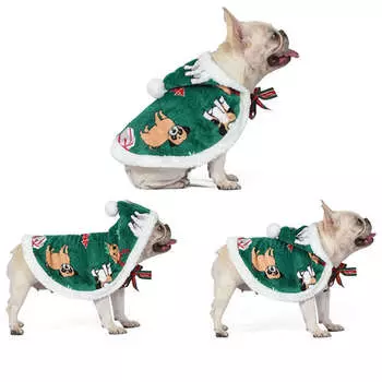Костюмы для домашних животных Товары для домашних животных и одежда для домашних животных на Хэллоуин Одежда для собак на Рождество для домашних животных Рождественская накидка для собак Халат S синий