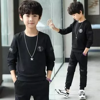 Костюмы для мальчиков на весну и осень Спортивные костюмы Спортивная одежда для больших детей Верхняя одежда 160