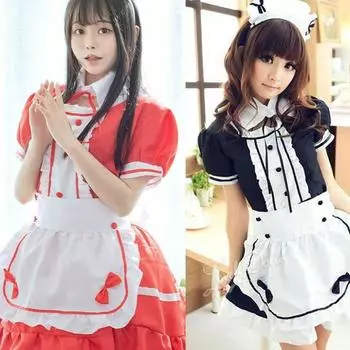 Костюмы для переодевания на Хэллоуин для мужчин и женщин больших размеров, униформа горничной-симпатичной девушки, аниме-косплей, милый XXXXXL чёрный