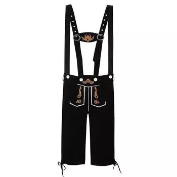 Костюмы для пивного фестиваля Баварские мужские костюмы для выступлений Комбинезоны с цветочным принтом XXL чёрный
