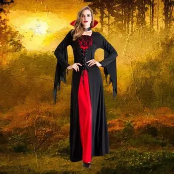 Костюмы для ролевых игр на вечеринку, женский костюм демона, вампира, призрака, невесты, ведьмы, костюмы для ретро-игр L чёрный