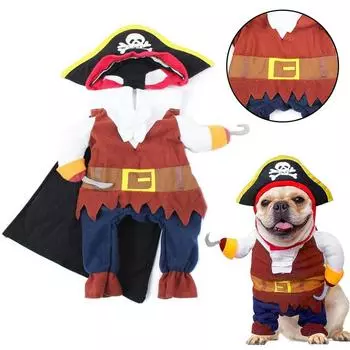 Костюмы для собак на Хэллоуин, костюм пирата, модная одежда для косплея для домашних животных, одежда для маленьких и средних собак, кошек, чихуахуа, одежда для французского бульдога, мопса M