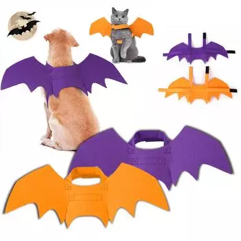 Костюмы для собак на Хэллоуин с грудью и спиной, забавные костюмы с принтом кошек L оранжевый