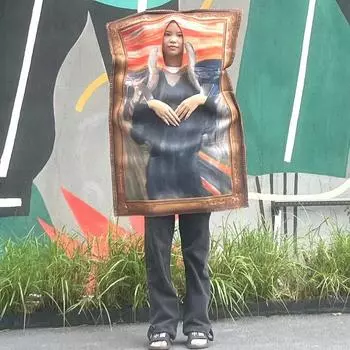 костюмы для вечеринки на Хэллоуин веселая пародия крик Ван Гога настенная кукла костюм Моны Лизы картина капюшон One Size