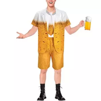 Костюмы для выступлений на Октоберфесте, костюмы для косплея на пивной карнавал, мужской костюм, комплект брюк L