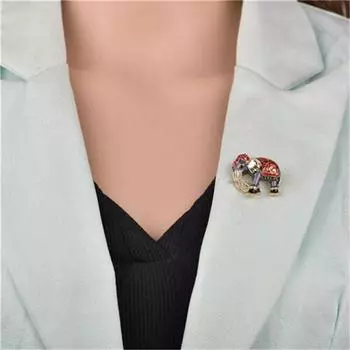 Костюмы, капельница, масляная булавка, унисекс, булавка для воротника, разноцветные вечерние украшения со стразами в виде животных Red красный