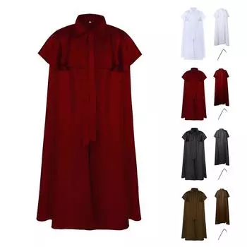 Костюмы на Хэллоуин для мужчин и женщин, мрачная накидка, плащ, накидка, длинное пальто XL белый