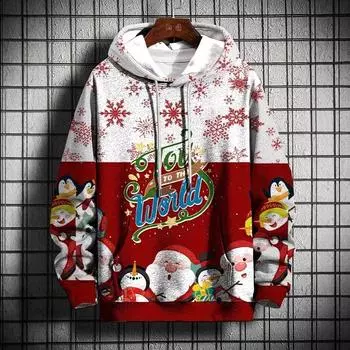 Костюмы осень-зима 3D цифровая печать толстовка с капюшоном длинный рукав толстовки и свитшоты мужские S