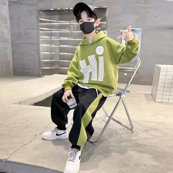 Костюмы-толстовки для мальчиков весна/осень 2025 г.: Модная и стильная спортивная одежда для больших детей 170 cm