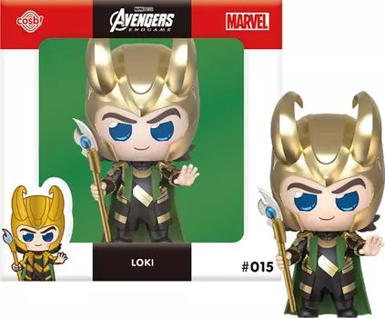 Kosubi Marvel Collection Movie Endgame Loki фигурка зеленая высота 8 см CBX044 Avengers #015 немасштабируемый прибл. зелёный