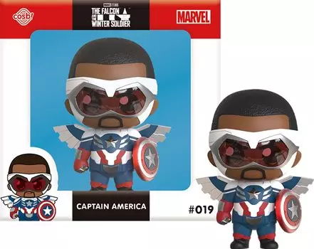 Kosubi Marvel Collection Телесериал «Сокол», «Зимний солдат», «Капитан Америка», фигурка синего цвета, высота 8 см, CBX048 и #019, немасштабируемые, прибл.