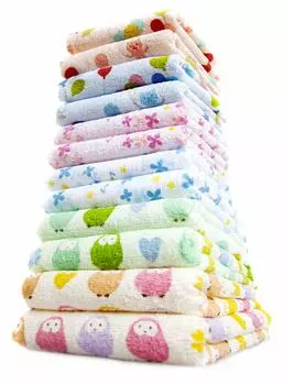 Kosugizen Face Daily Printed 3 2 Colors x 2 34 x 80 Set of 12 Towels, Smile, Patterns, Sheets, cm, Thin, Quick-Drying, (SV-0200-12)