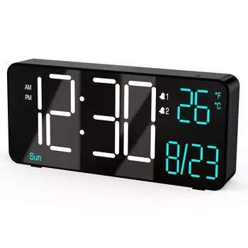 KOSUMOSU Digital Clock LED Clock Inch Bedroom Small Alarm Digital Clock with Auto of the or Indoor Temperature Living Room Desktop Table Clock Digital
