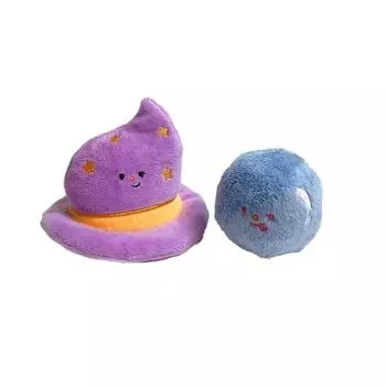 Kosuni Toys Собачий нос, скрипящая игрушка-шелест, шляпа ведьмы 10 x 8 см + хрустальный шар, 6 см, фиолетовый, 1 комплект