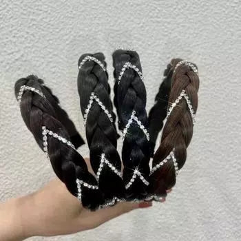 Косы ободок для волос плетение твист парик ободок милая девочка Light Brown