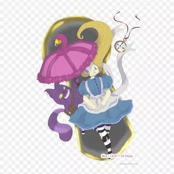 Кот Чеширский кот Алиса Приключения в стране чудес Алиса термопереносная печать виниловые нашивки наклейки для одежды DIY аппликации моющиеся нашивки