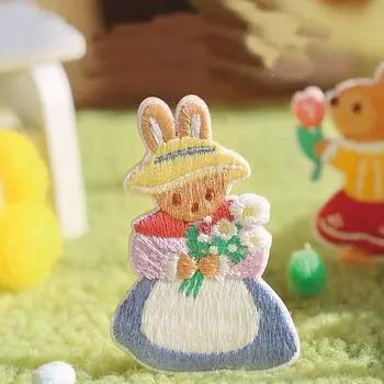 Кот Мультфильм Вышитая Нашивка Кролик Одежда Аппликации Чехол Для Телефона Одежда Нашивки Шитье cat