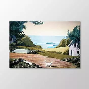 Кот на дороге Картина